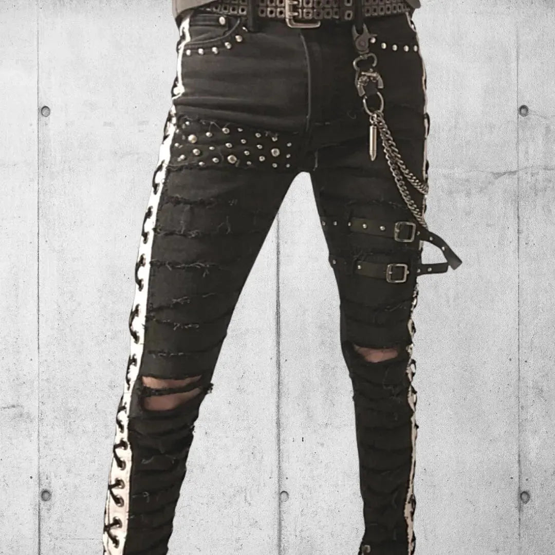 Blackout Gothic Punk Rocker Jeans boomersarepunktoo.com