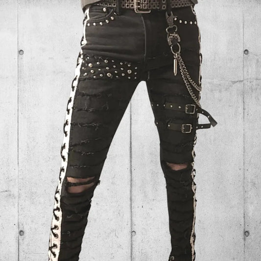 Blackout Gothic Punk Rocker Jeans boomersarepunktoo.com