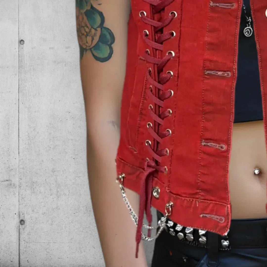 Blinged Punk Princess Black Widow Vest boomersarepunktoo.com