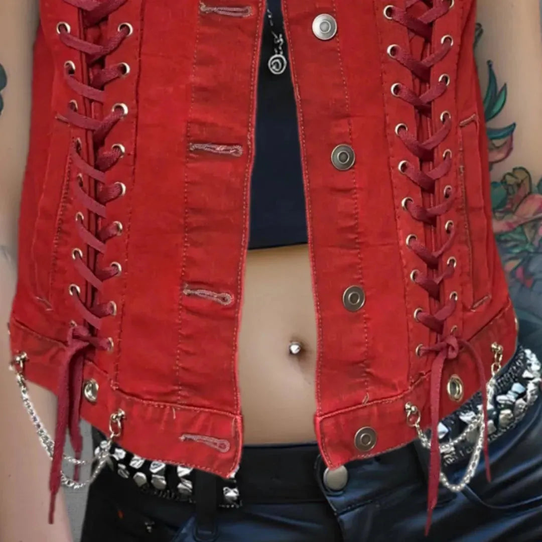 Blinged Punk Princess Black Widow Vest boomersarepunktoo.com
