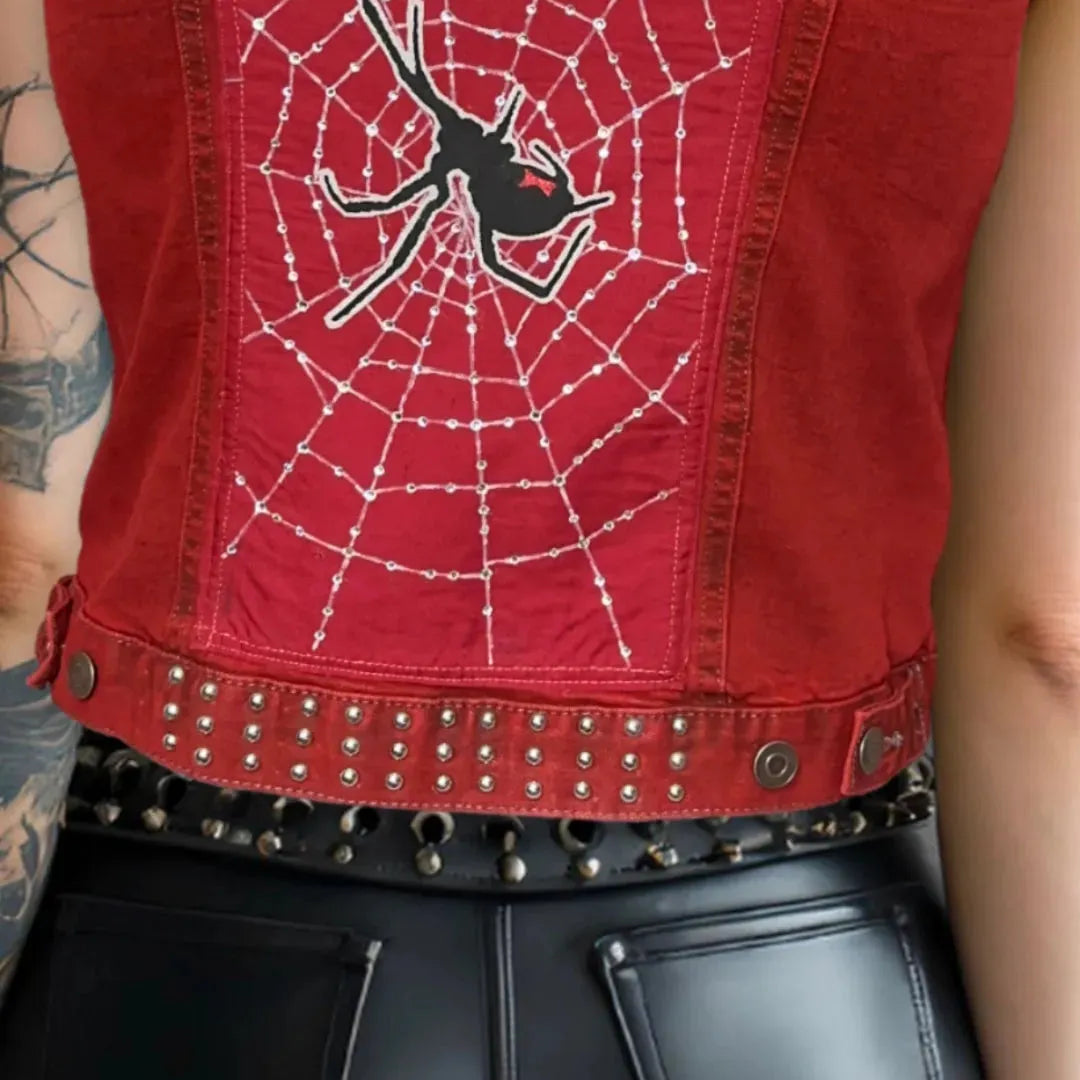 Blinged Punk Princess Black Widow Vest boomersarepunktoo.com