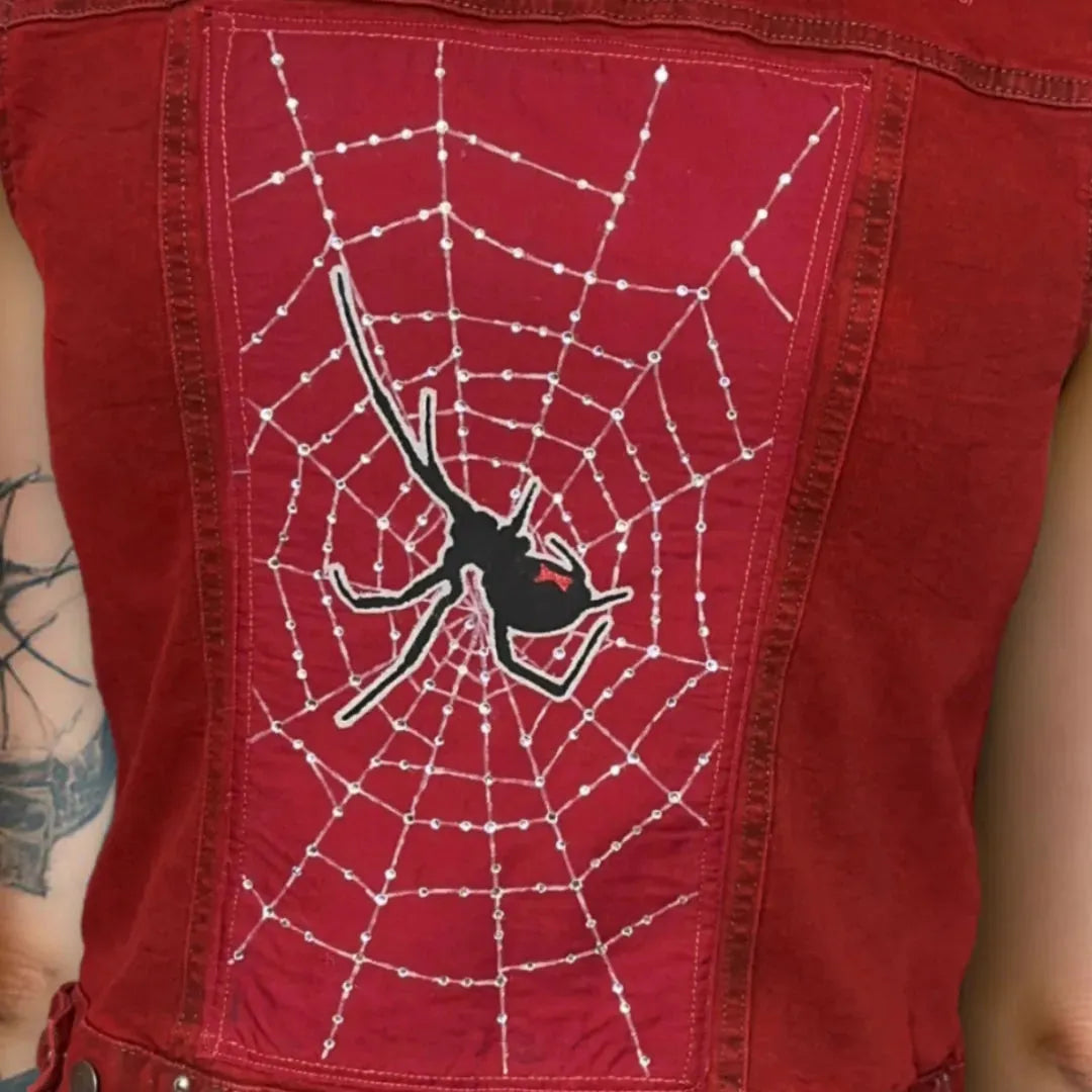 Blinged Punk Princess Black Widow Vest boomersarepunktoo.com