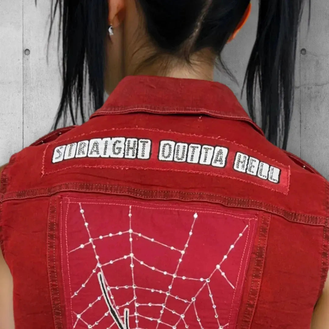 Blinged Punk Princess Black Widow Vest boomersarepunktoo.com