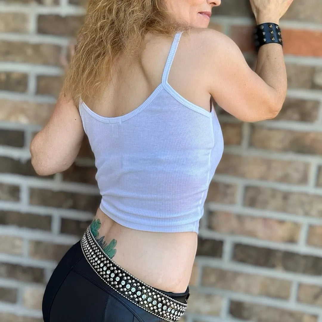 Kansas City Rock Band Tungtied Women's Cropped Tank Top boomersarepunktoo.com