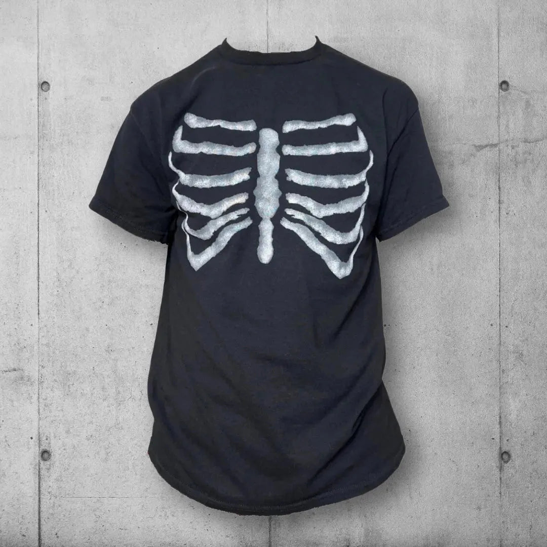 Punk Rock Skeleton Rib Cage Black T Shirt boomersarepunktoo.com