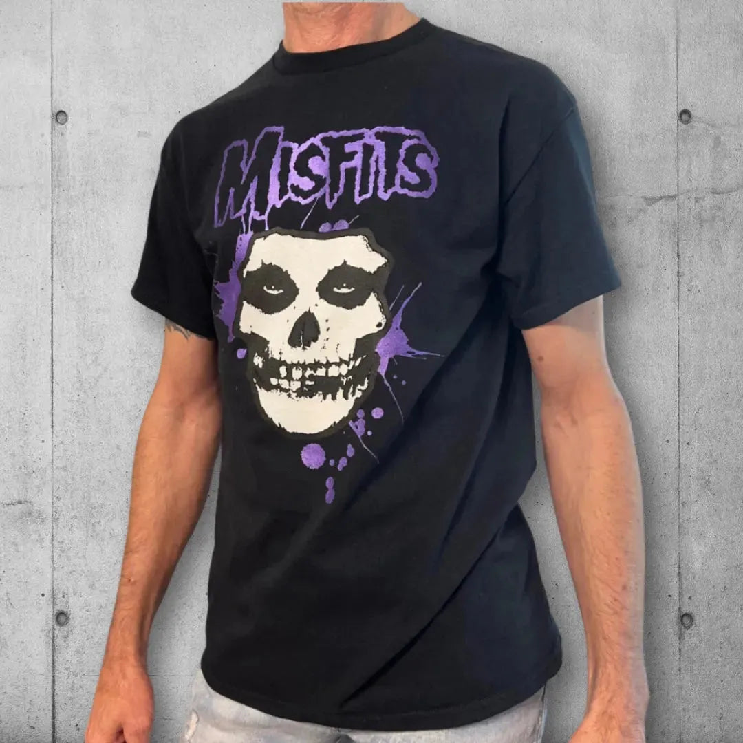 Purple Blood Spatter Misfits Crimson Ghost Tee Shirt boomersarepunktoo.com