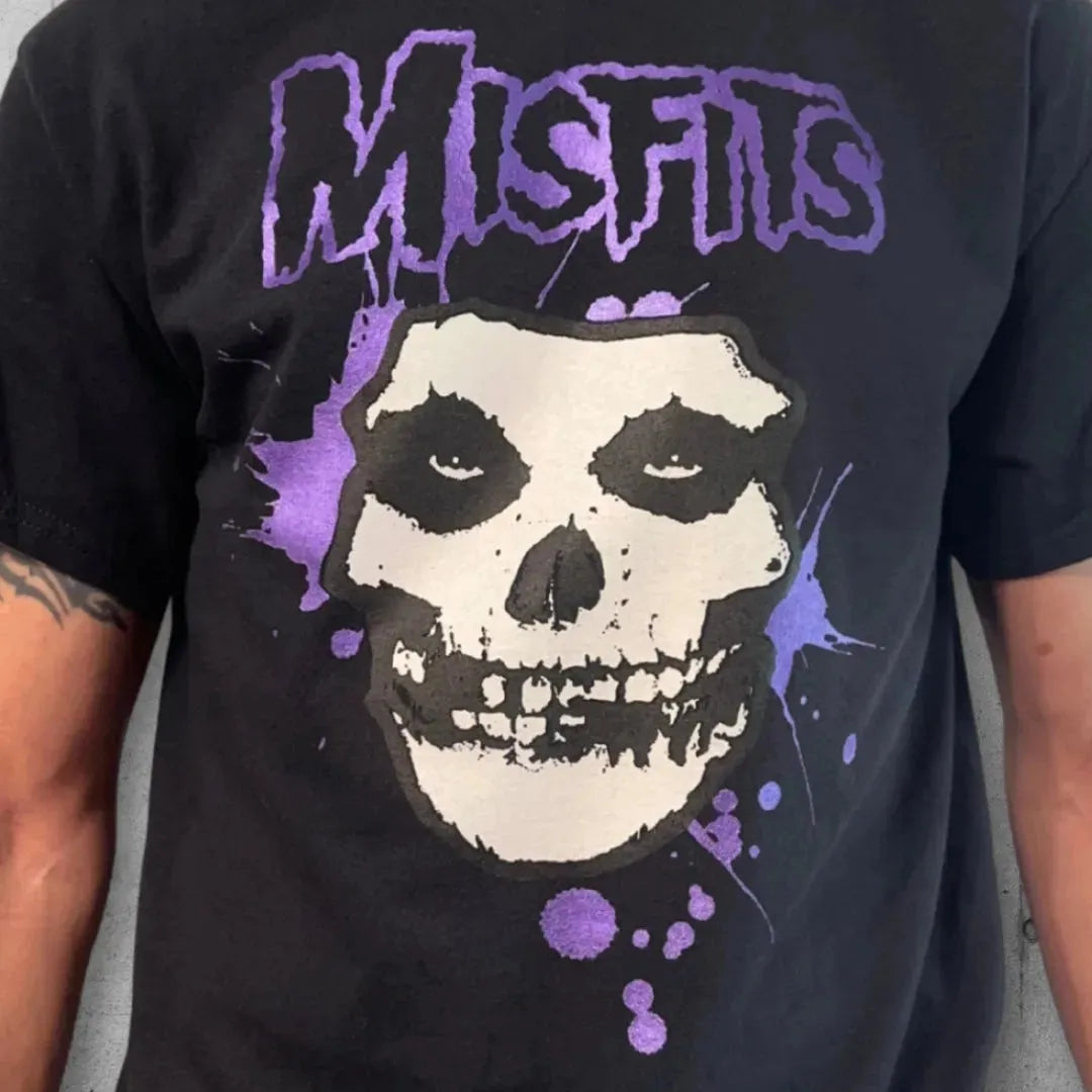Purple Blood Spatter Misfits Crimson Ghost Tee Shirt boomersarepunktoo.com