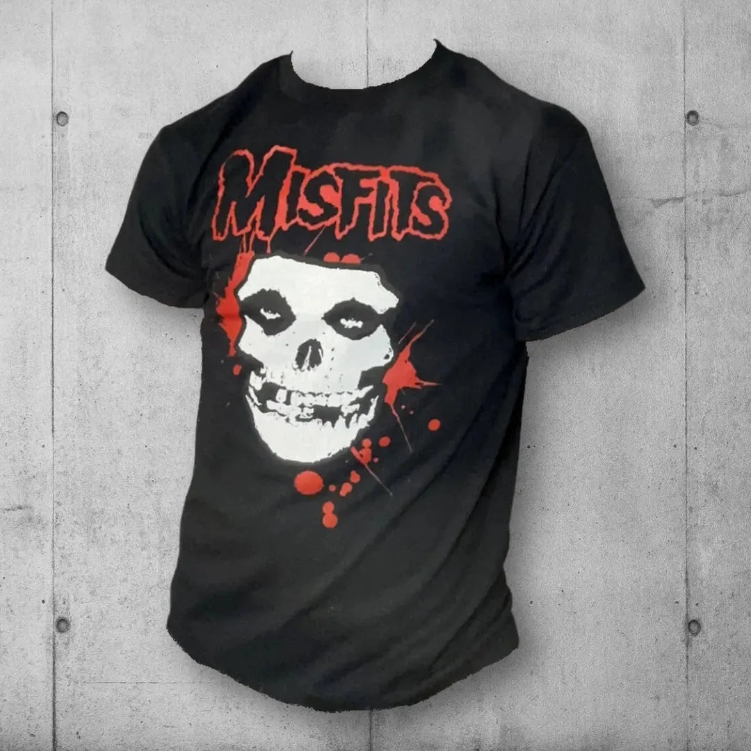 Red Blood Spatter Misfits Crimson Ghost Tee Shirt boomersarepunktoo.com