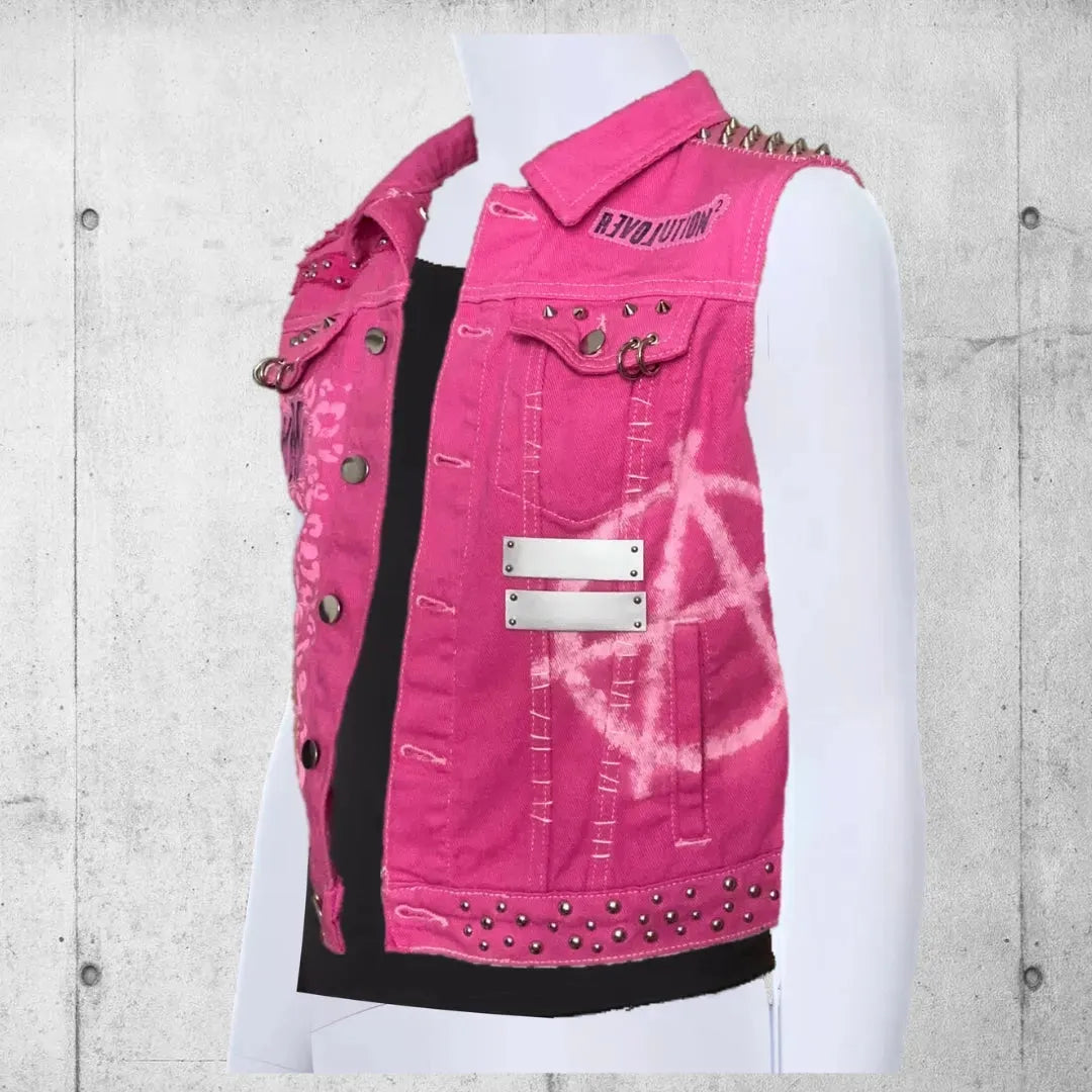 REVOLUTION 2 Women’s Punk Studded Battle Vest boomersarepunktoo.com