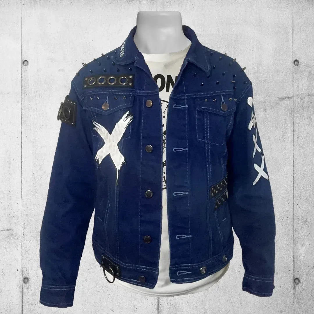 Royal Blue Denim Punk Rock Battle Jacket (The Forsaken) – Boomers