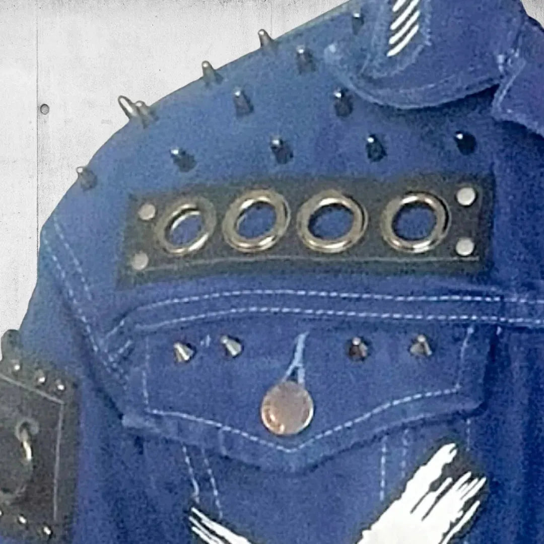 Royal Blue Punk Rock Battle Jacket (The Forsaken) boomersarepunktoo.com