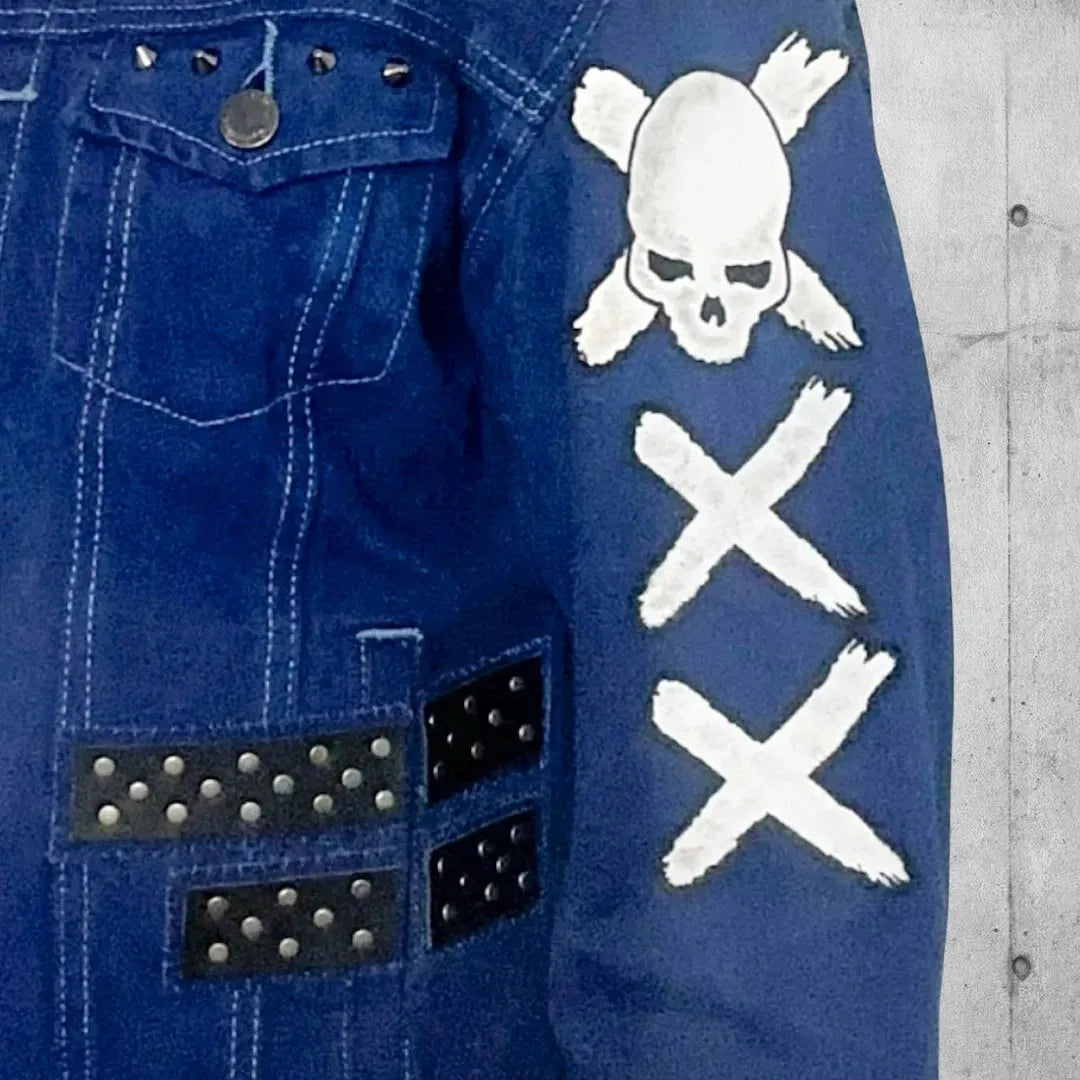 Royal Blue Punk Rock Battle Jacket (The Forsaken) boomersarepunktoo.com