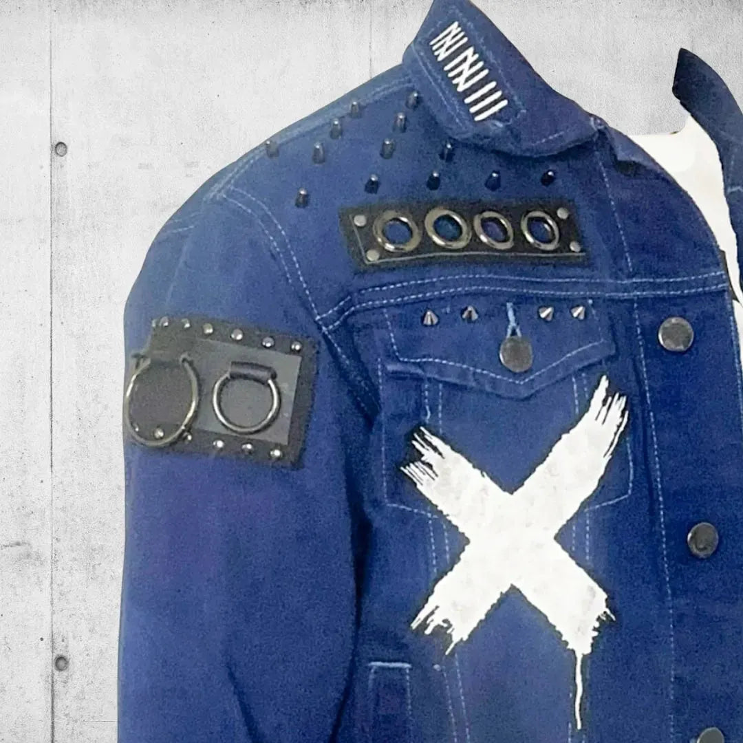Royal Blue Punk Rock Battle Jacket (The Forsaken) boomersarepunktoo.com