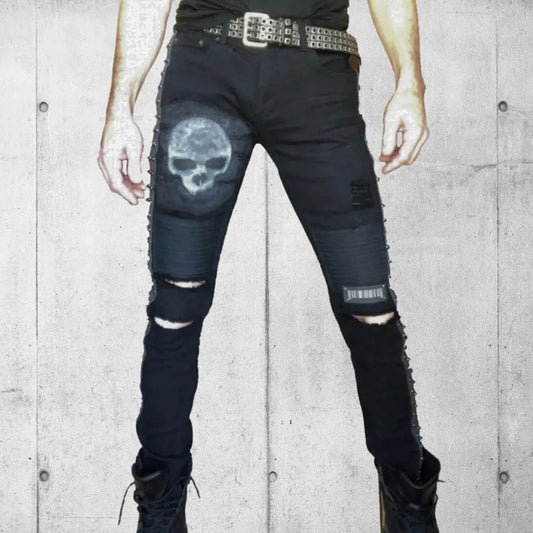 Studded Gothic Style Punk Jeans (The Skavenger) boomersarepunktoo.com