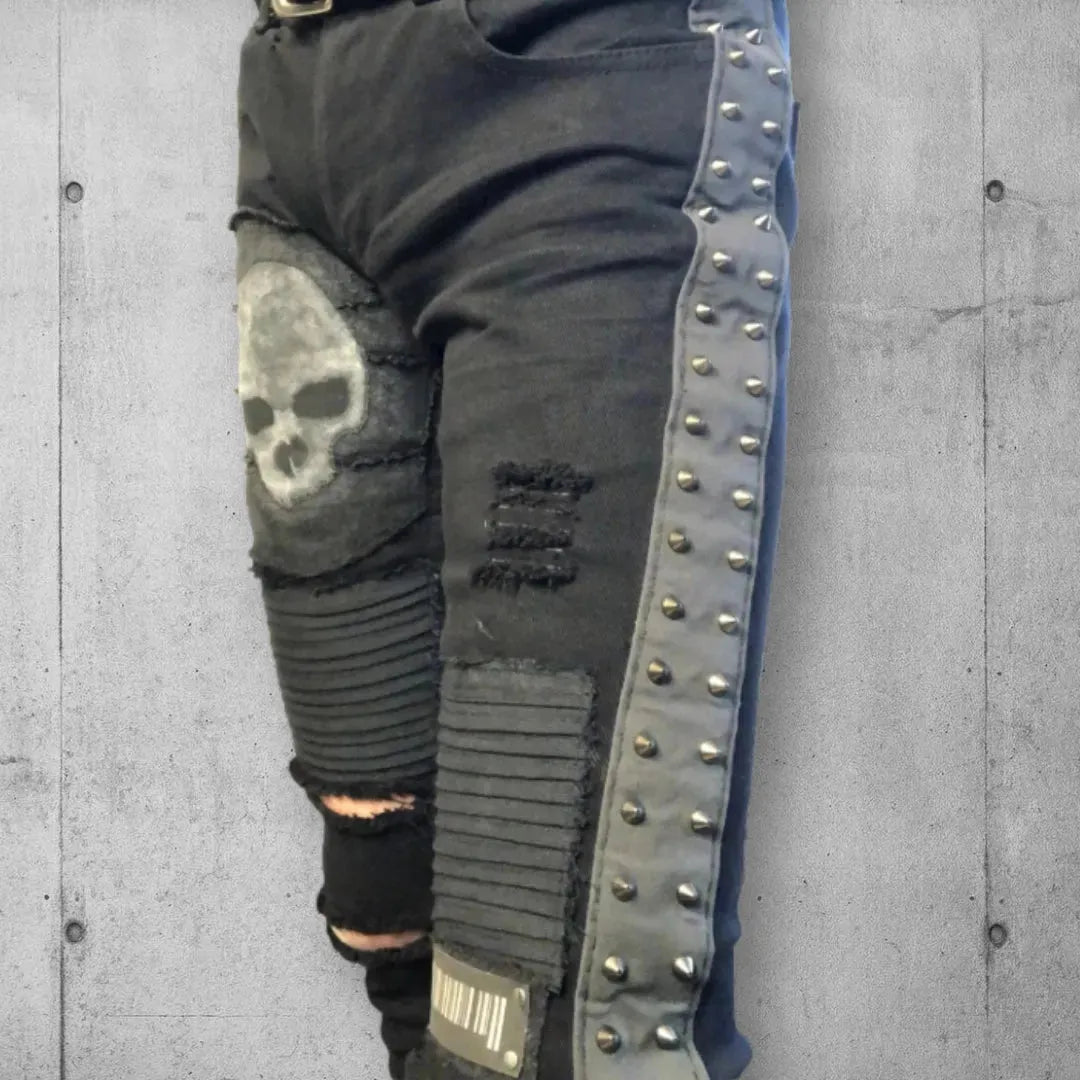 Studded Gothic Style Punk Jeans (The Skavenger) boomersarepunktoo.com