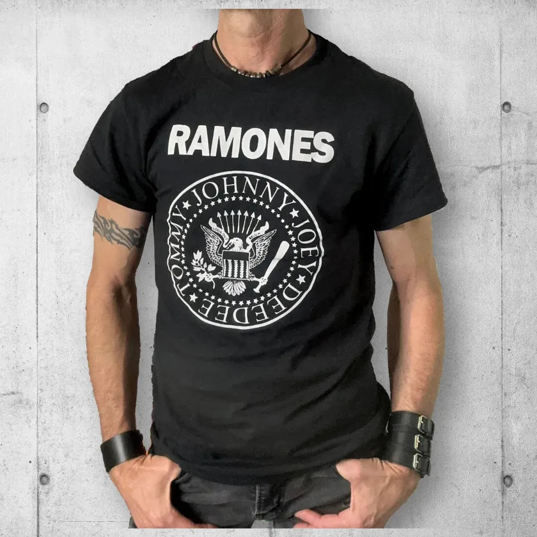 The Ramones Iconic Eagle Crest Logo Tee Shirt boomersarepunktoo.com