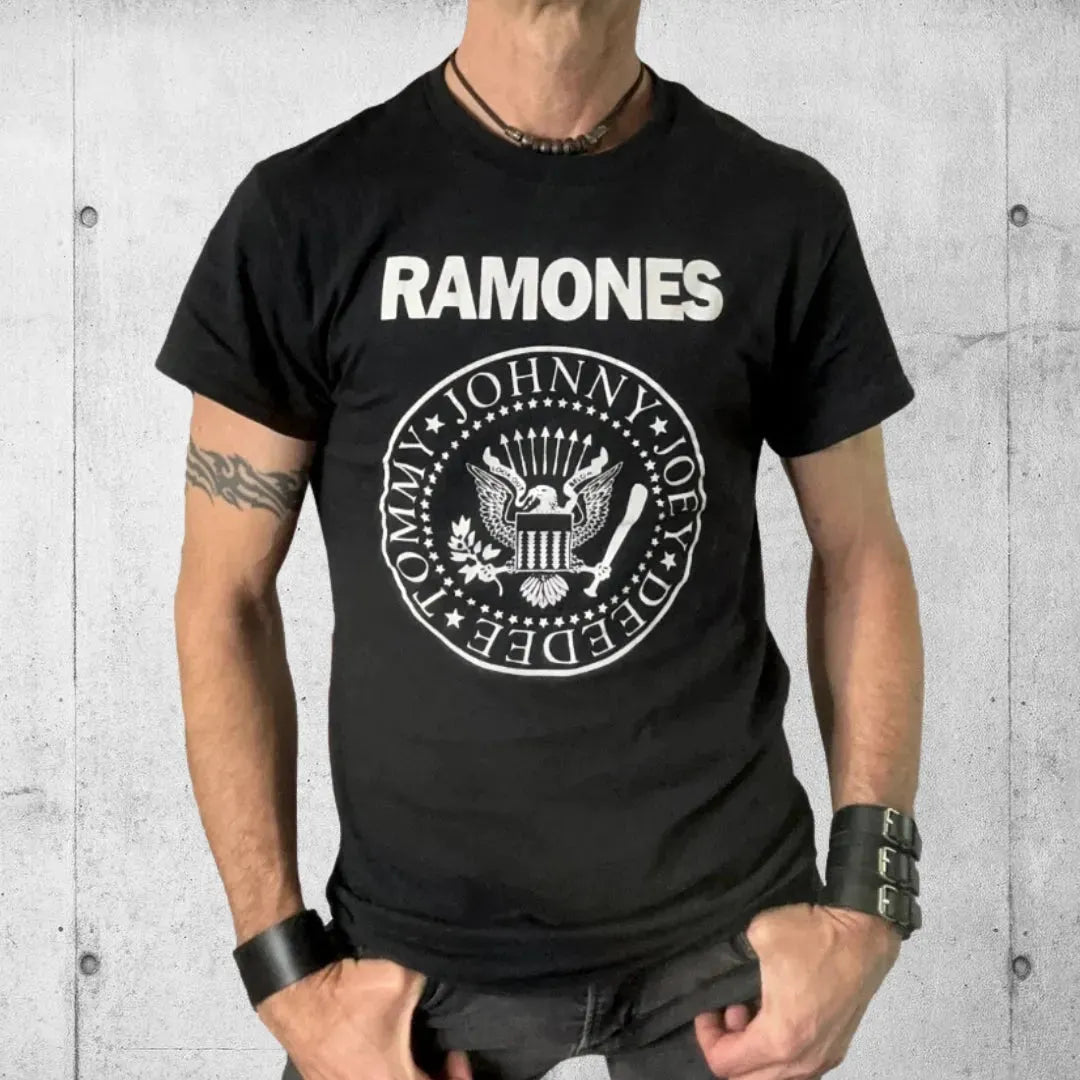 The Ramones Iconic Eagle Crest Logo Tee Shirt boomersarepunktoo.com