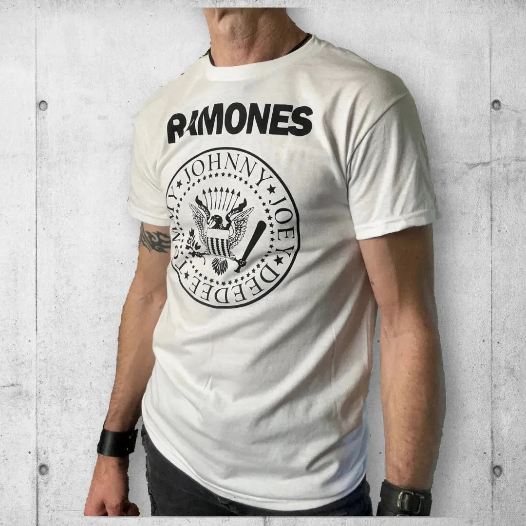 The Ramones Iconic Eagle Crest Logo Tee Shirt boomersarepunktoo.com