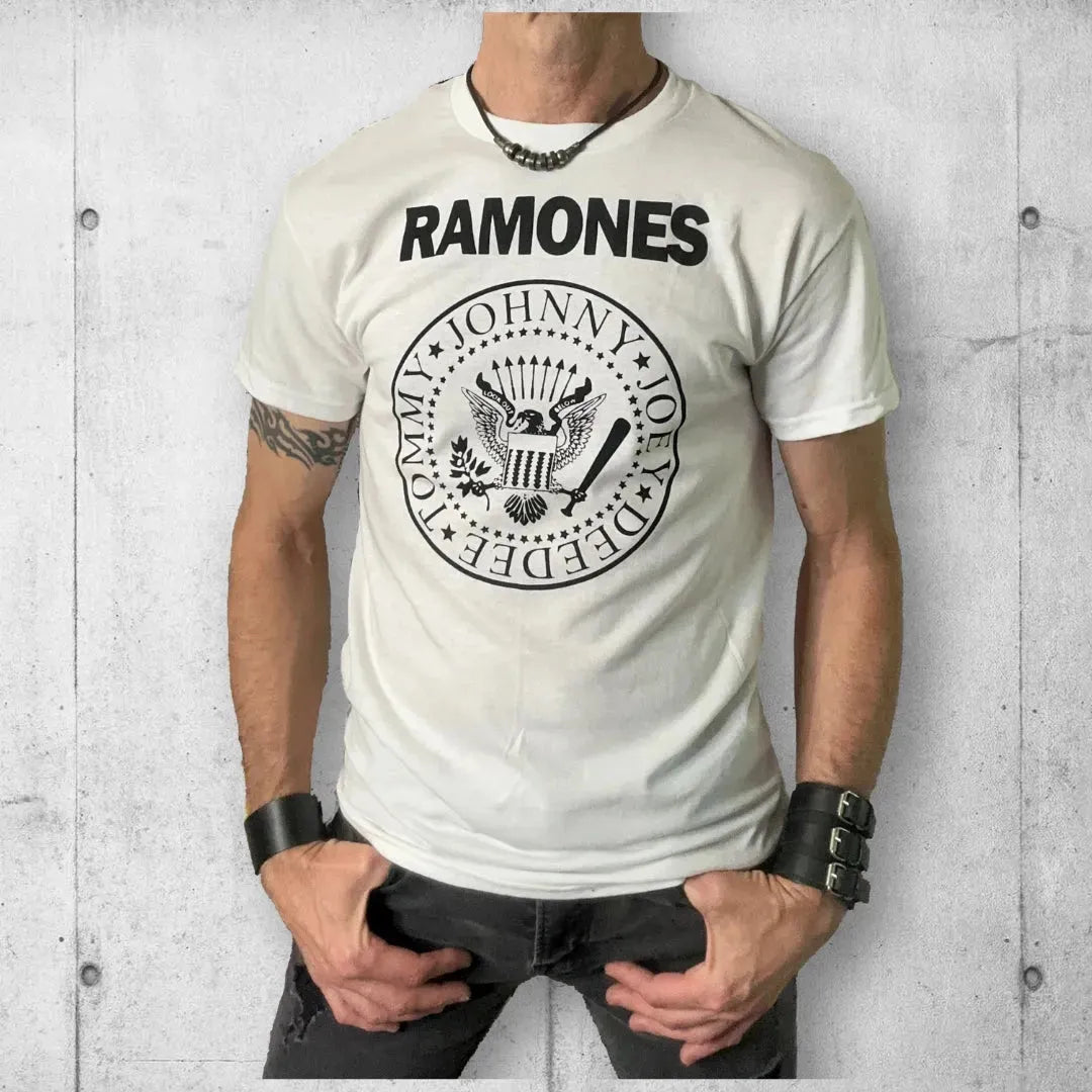 The Ramones Iconic Eagle Crest Logo Tee Shirt boomersarepunktoo.com
