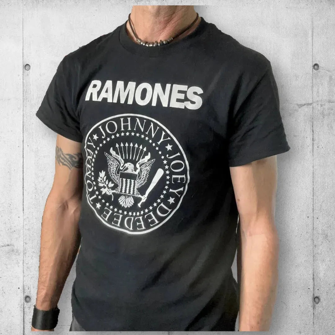 The Ramones Iconic Eagle Crest Logo Tee Shirt boomersarepunktoo.com