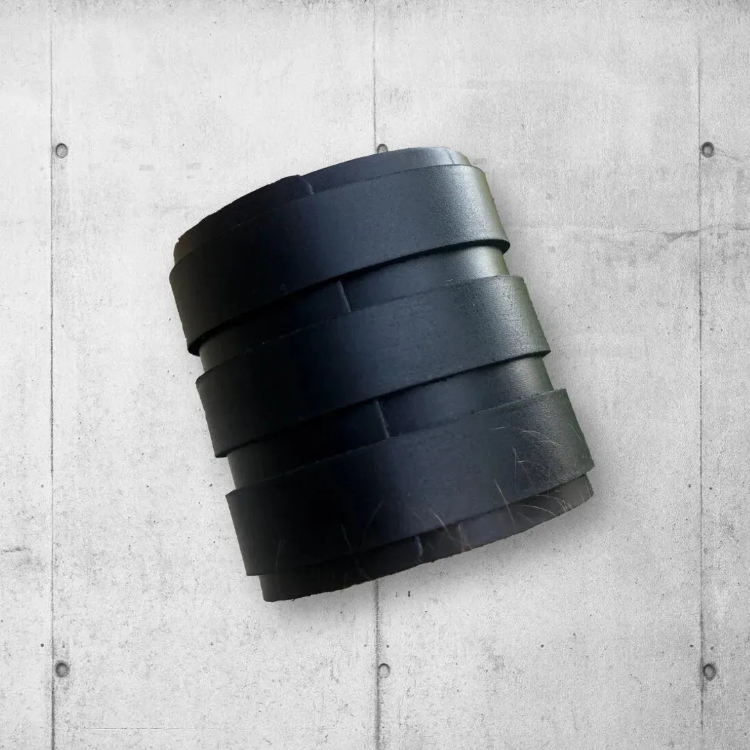 Unisex Genuine Black Leather Three Strap Punk Cuff boomersarepunktoo.com