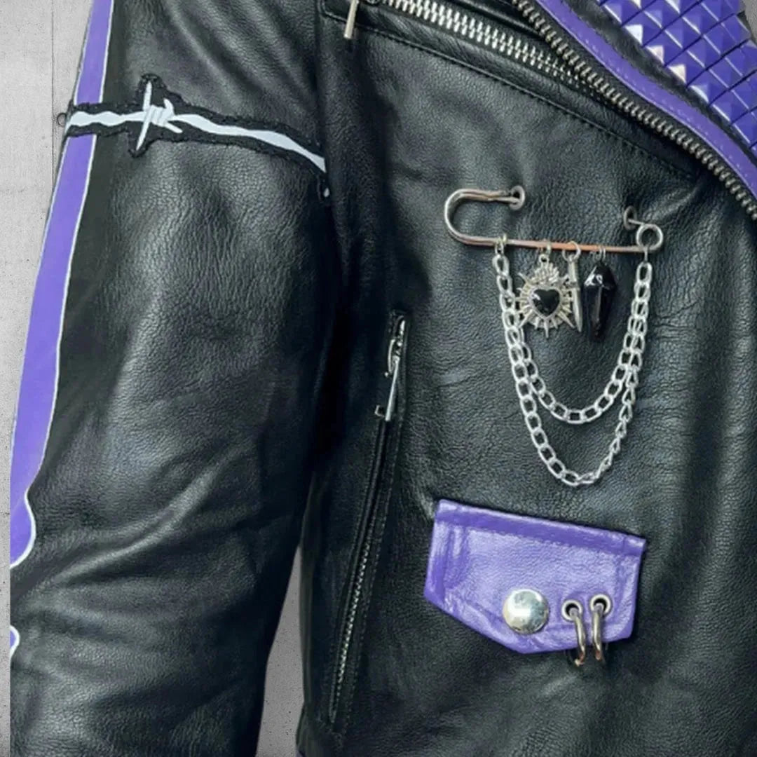 Women's Vegan Leather Cropped Punk Rocker Jacket boomersarepunktoo.com