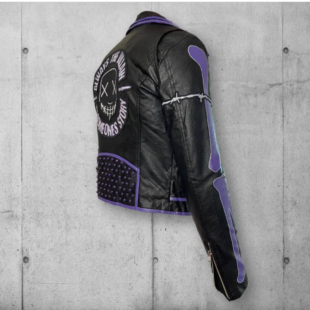Women's Vegan Leather Cropped Punk Rocker Jacket boomersarepunktoo.com