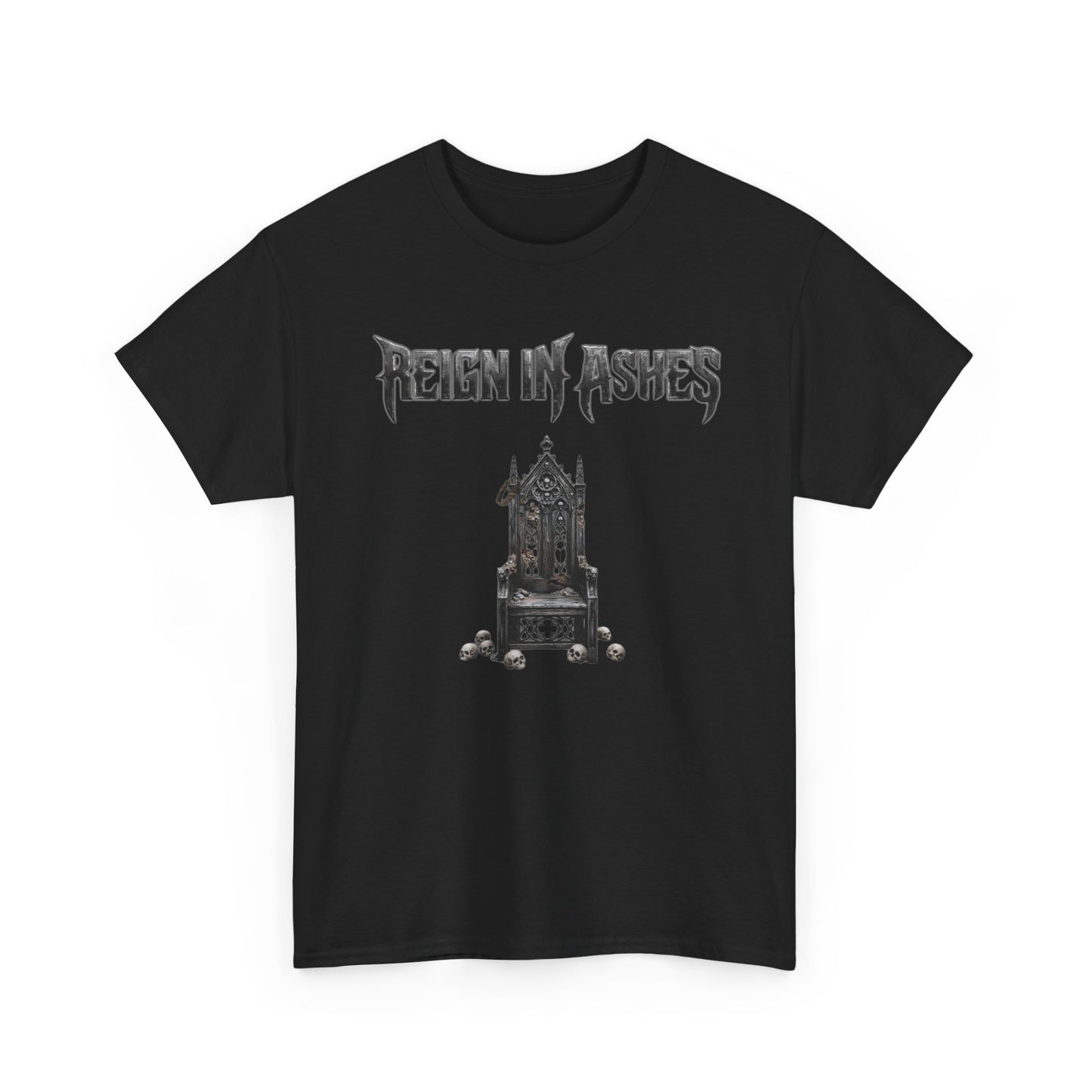 Reign in Ashes throne graphic Tee | gothic band logo black print
