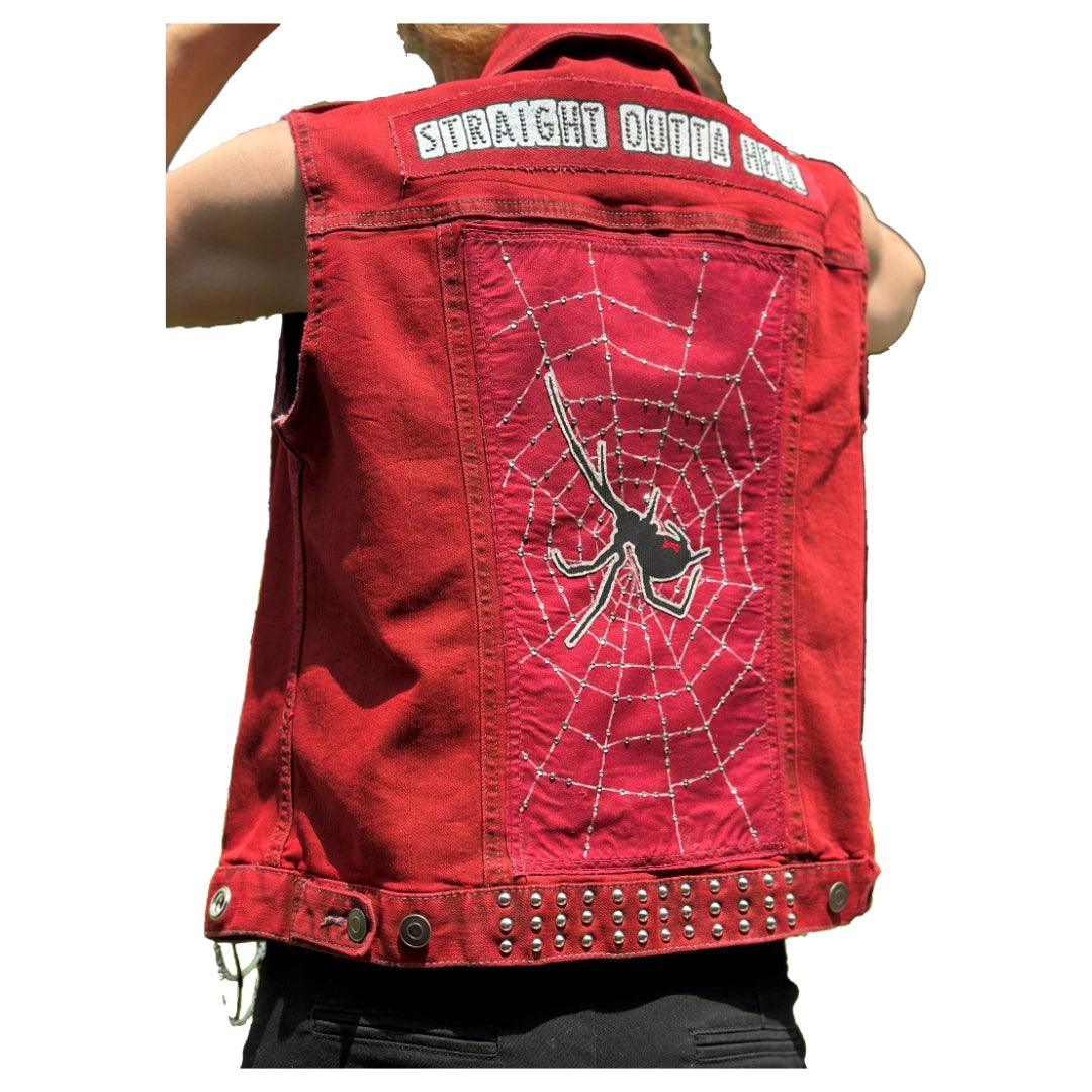 Blinged Punk Princess Black Widow Vest