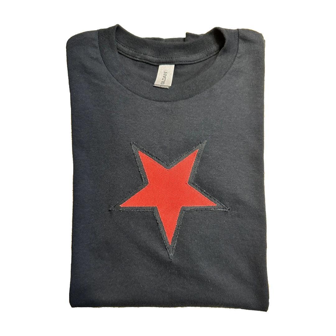 Boomers Denim Red Star Rocker Patch Tee Shirt