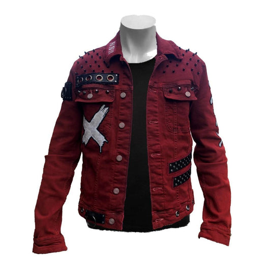 Scarlet Red Punk Rock Battle Jacket (The Forsaken)