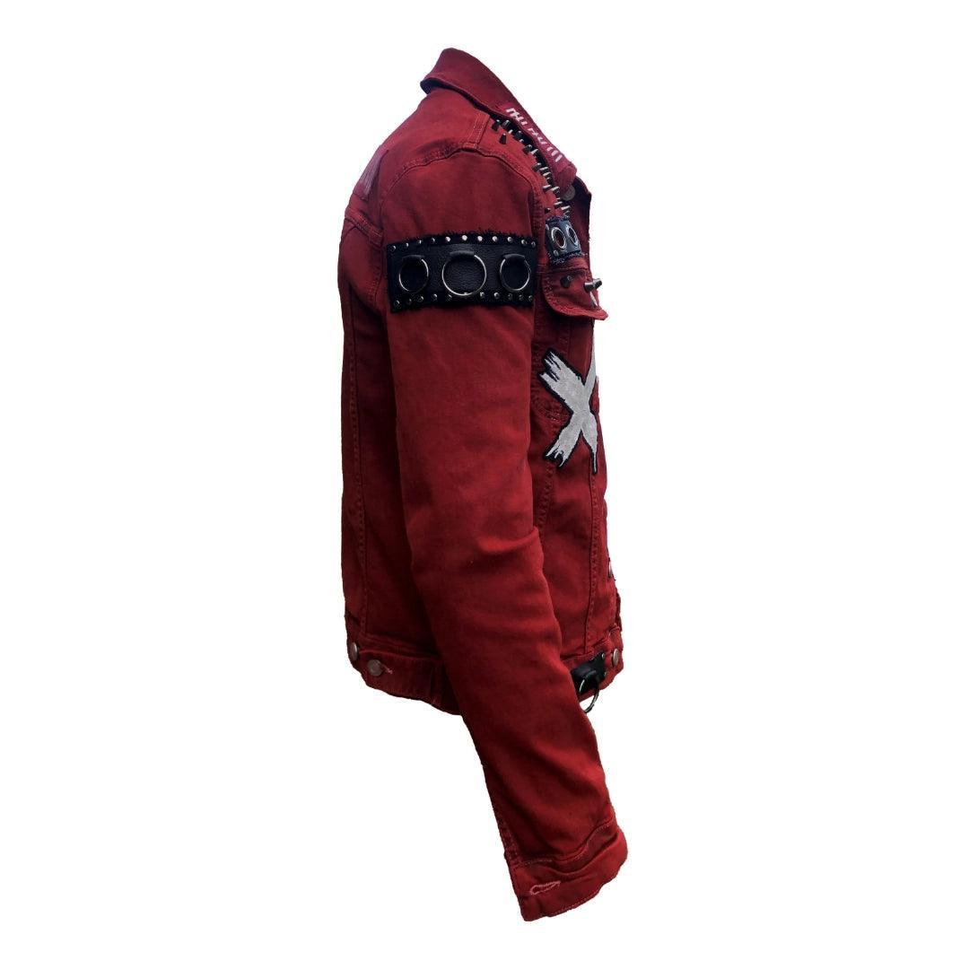 Scarlet Red Punk Rock Battle Jacket (The Forsaken)