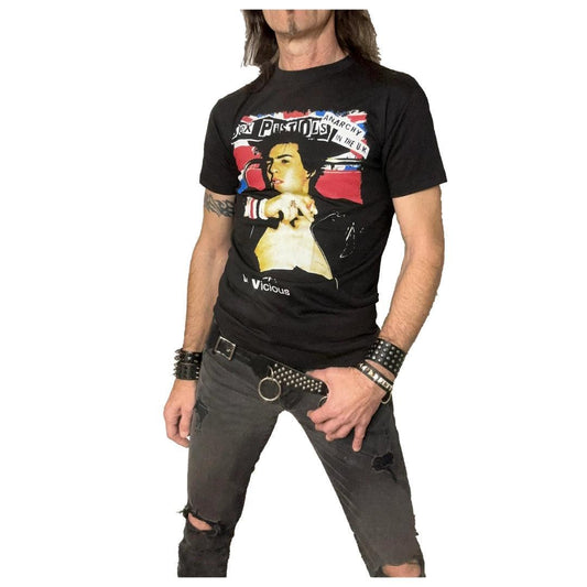 Iconic Sid Vicious Sex Pistols UK Punk Rock Tee Shirt