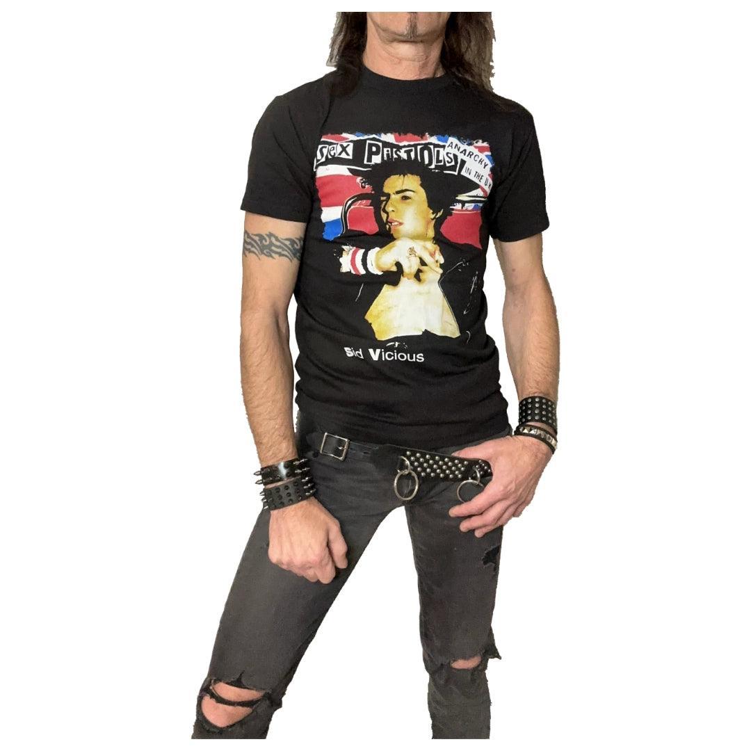 Iconic Sid Vicious Sex Pistols UK Punk Rock Tee Shirt