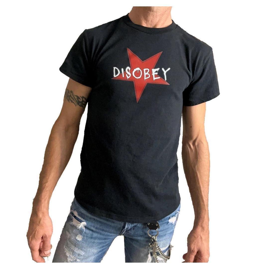 Boomers Red Star Spray Painted Disobey Tee Shirt boomersarepunktoo.com