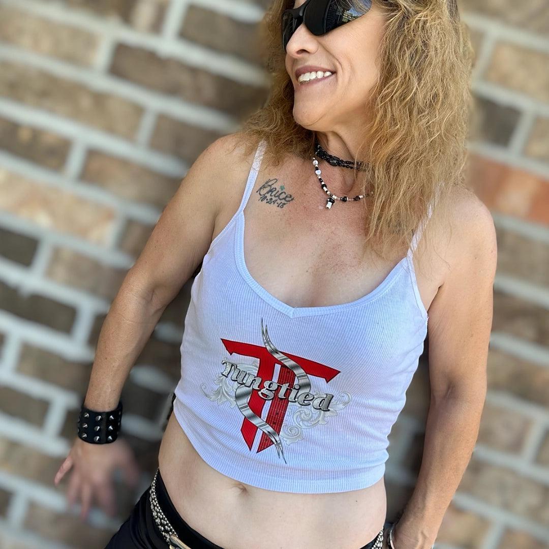 Kansas City Rock Band Tungtied Women's Cropped Tank Top boomersarepunktoo.com