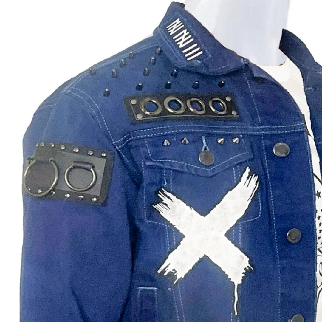 Royal Blue Punk Rock Battle Jacket (The Forsaken) boomersarepunktoo.com