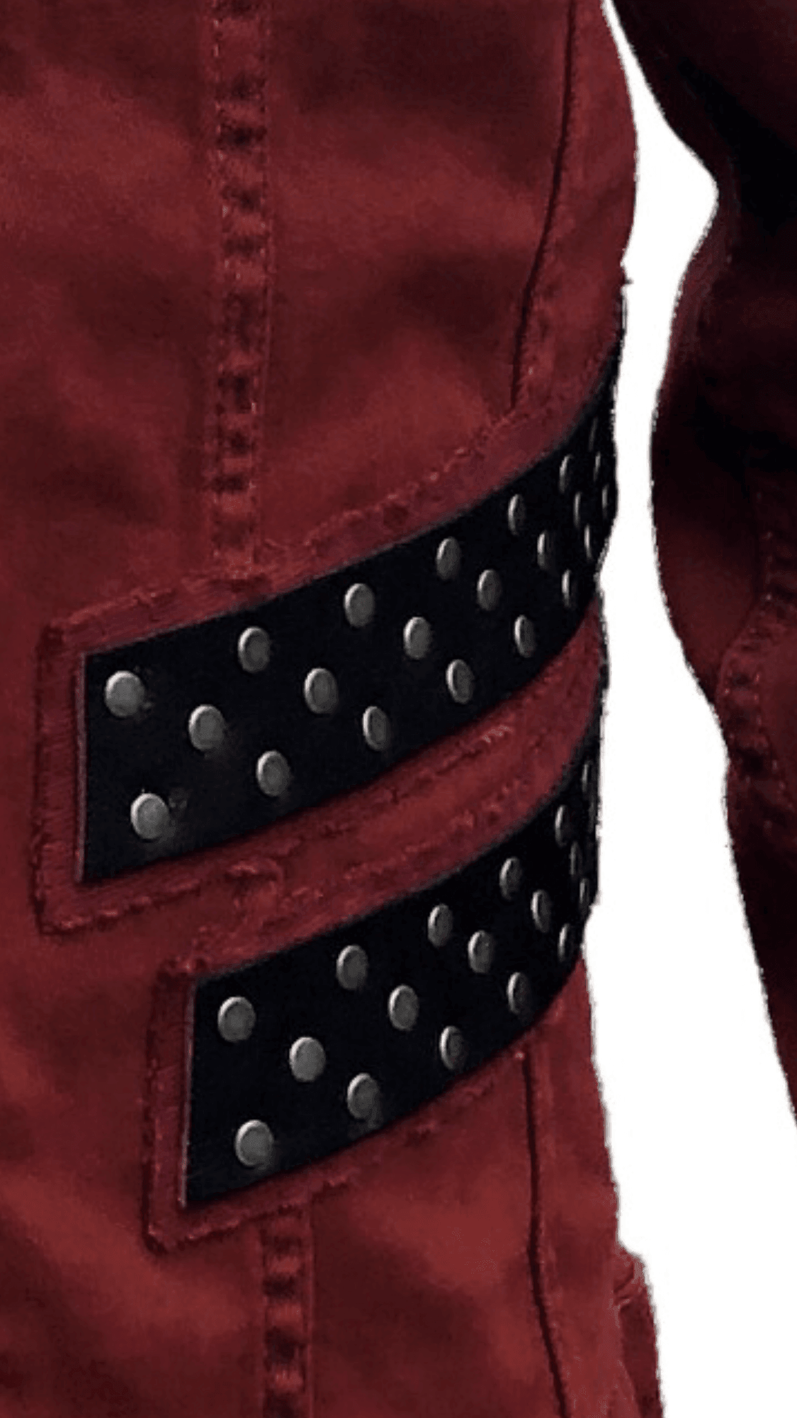 Scarlet Red Punk Rock Battle Jacket (The Forsaken) boomersarepunktoo.com