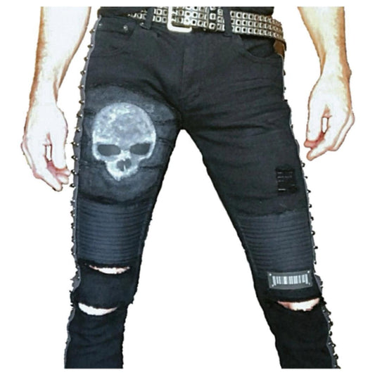 Studded Gothic Style Punk Jeans (The Skavenger) boomersarepunktoo.com