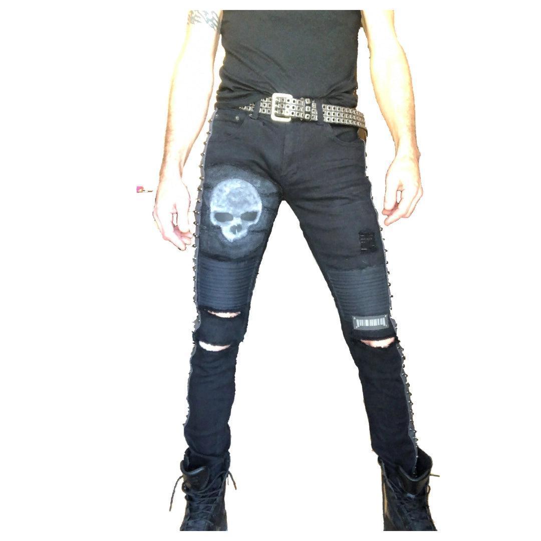 Studded Gothic Style Punk Jeans (The Skavenger) boomersarepunktoo.com