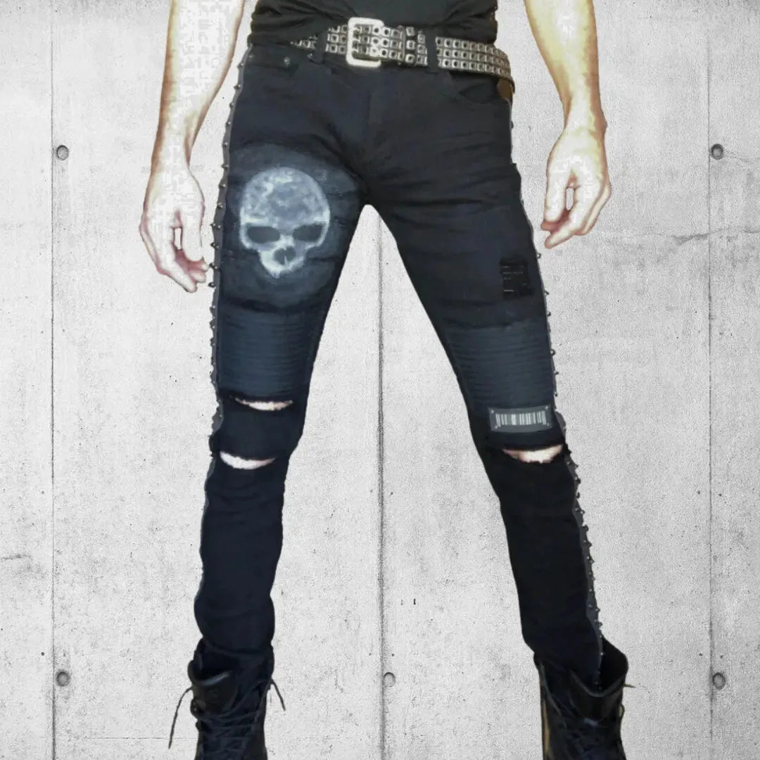 Studded Gothic Style Punk Jeans (The Skavenger) boomersarepunktoo.com
