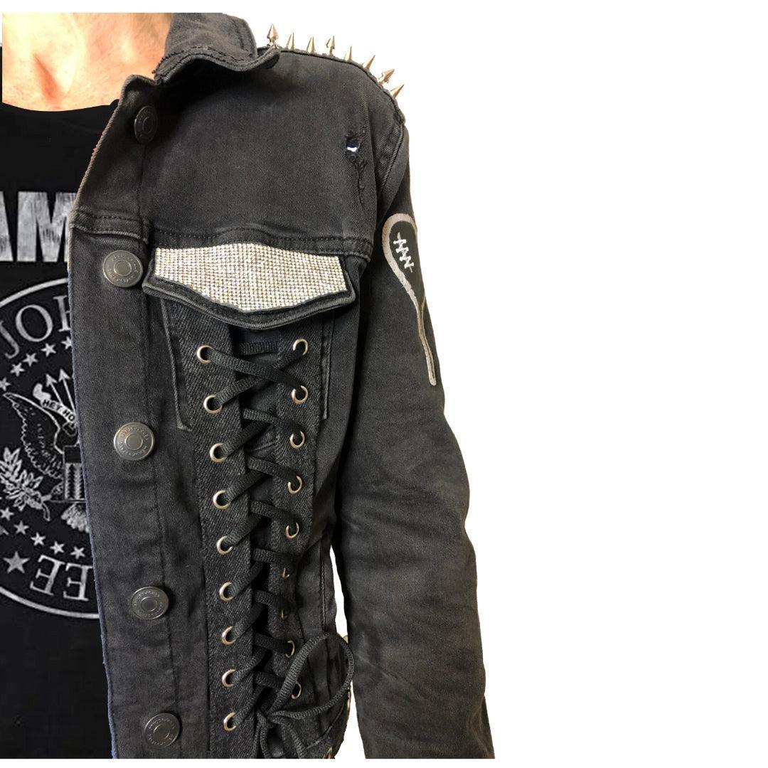 Women’s Gothic | Punk Rock | Blinged Denim Jacket boomersarepunktoo.com