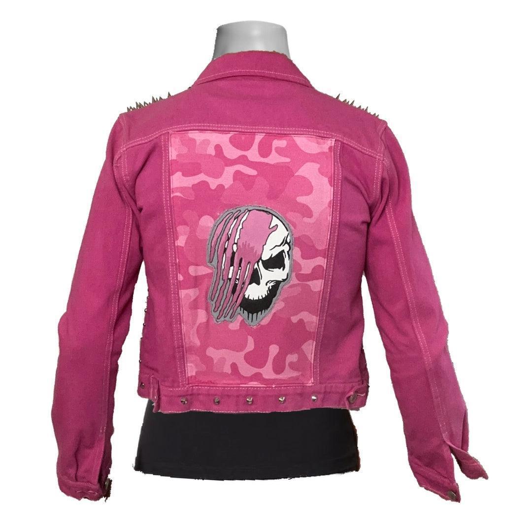 Women's Pink Enemy of the State Punk Studded Battle Jacket boomersarepunktoo.com